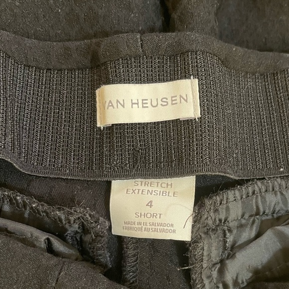 Van Heusen black textured stretch extensible pull on pants 4 short - Picture 4 of 5